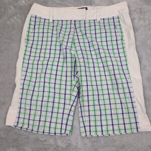 Adidas Golf Shorts Women's Size 10 Plaid‎ Stretch Pockets Flat Front Performance